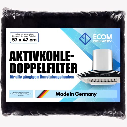 Ecom Delivery® Dunstabzugshaube Filter Aktivkohle Fettfilter zuschneidbar | Hygienische Abzugshaube...