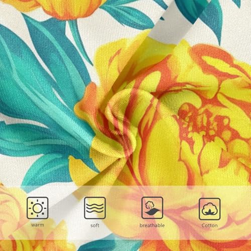 Toddler Girls Underwear 2t Cotton Cute Panties Girl Stylish Briefs Kids Undies Vintage Floral Peony Flowers Yellow3