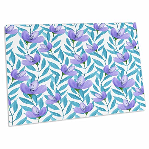 3dRose Desk Pad con diseño floral acuarela morado y azul miniatura 1