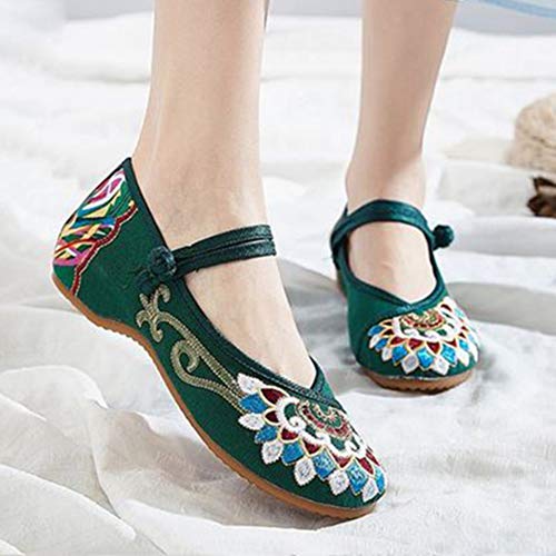 Women's Chinese Style Embroidered Flats Comfortable Slip on Shoes Mary Jane Shoes3