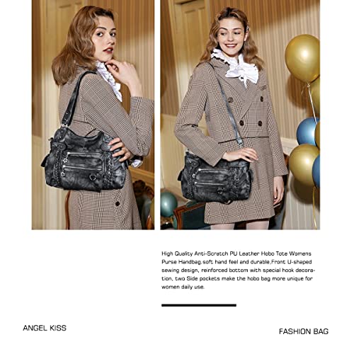 Image of Angel Kiss Hobo Handbags for Women Soft PU Leather Shoulder Handbags Ladies Purses