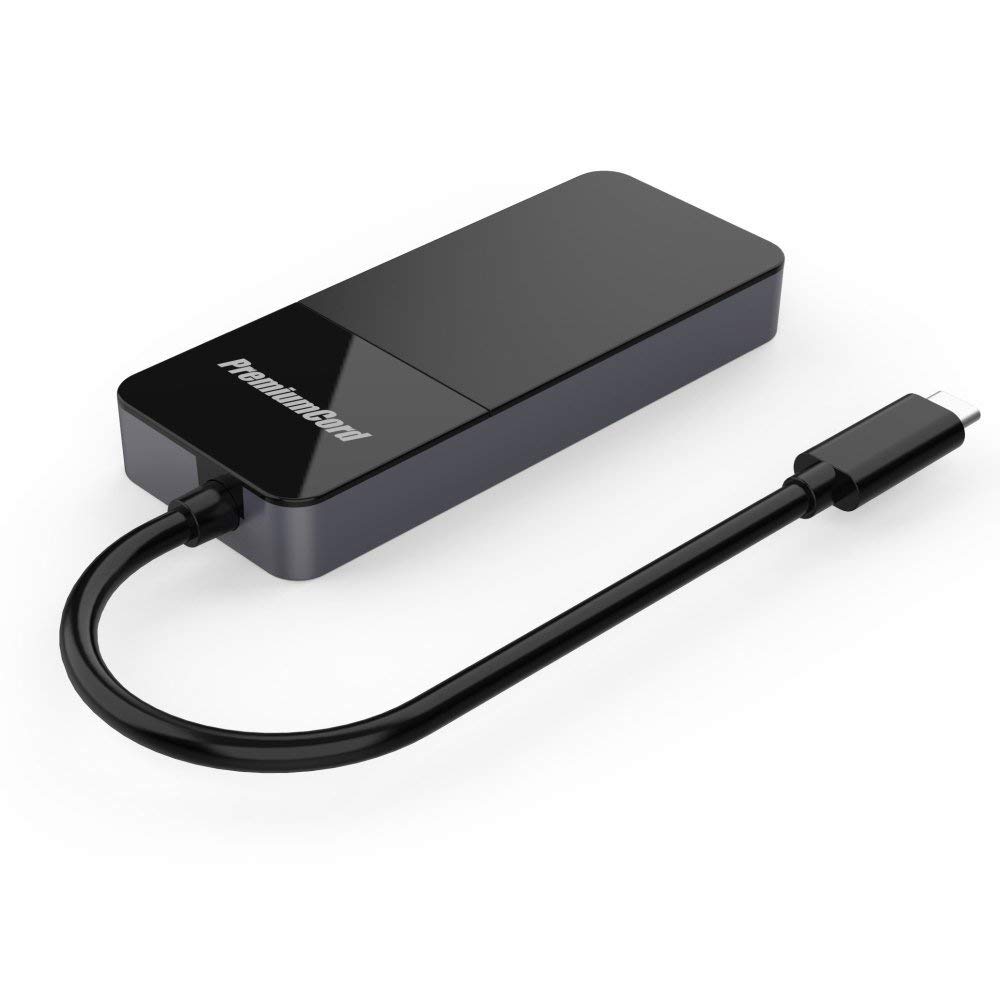 PremiumCord MST Adapter USB-C (DP 1.4) auf 3X HDMI 2.0 für Monitore bis zu 8K @ 30Hz (dreimal 4K), Extended + Mirror + Duplicate Modi, schwarz