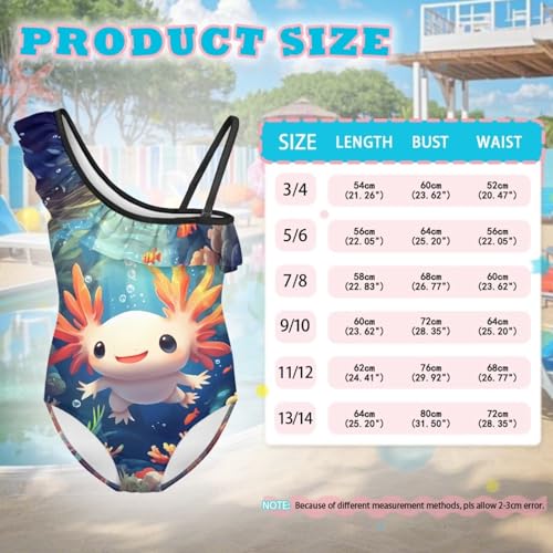 Image of Ladybug Swimsuits for Girls 5-14 One Piece Bathing Suit Kids One Ruffle Shoulder Beach Sport Swimwear