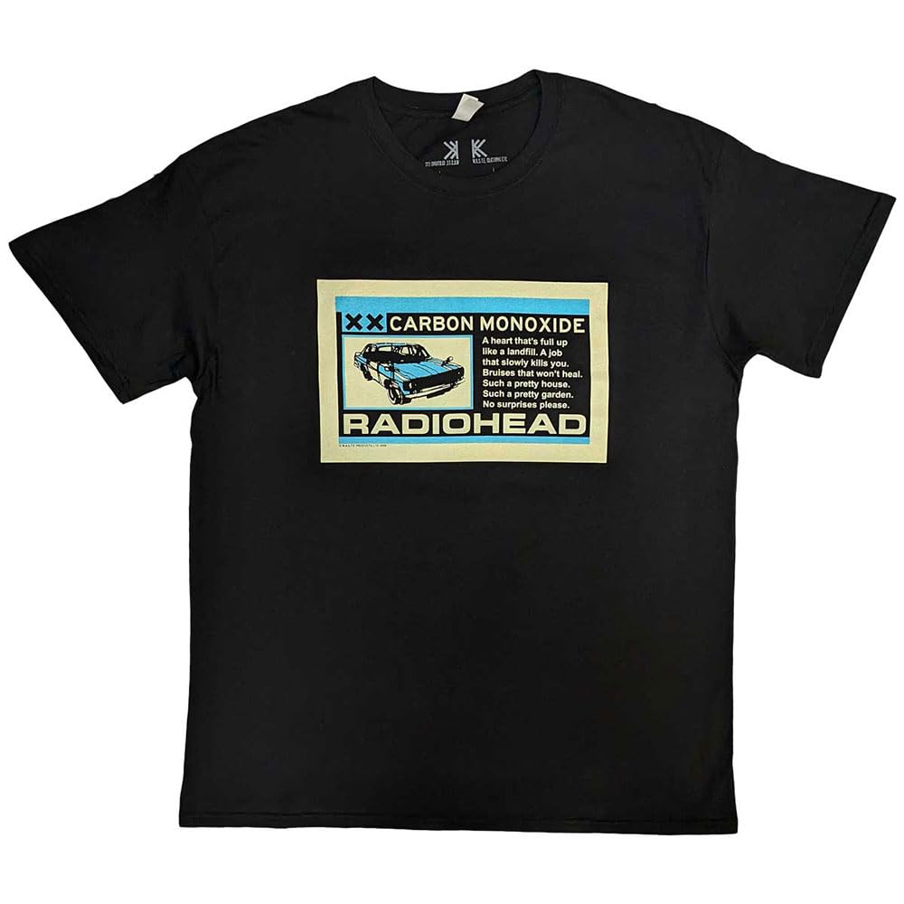 Radiohead T Shirt Carbon Patch Band Logo Official Mens Black XL