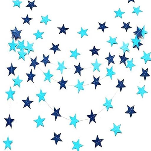 Guirnalda Papel Estrellas Azul de 9 Metros. Decoración Fiesta Bautizo Niño y Cumpleaños | Ya disponible en tu tienda friki favorita! En mundofriki.es!
