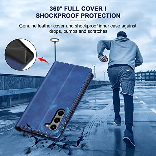 Image of Jasonyu Flip Wallet Case for Samsung Galaxy S23 5G,Blue