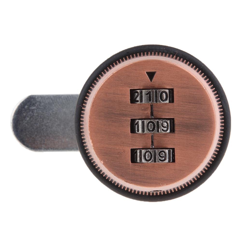 Lot de 5 serrures à cames à combinaison pour porte de boîte aux lettres, armoire, cuivre, 38 x 44 mm