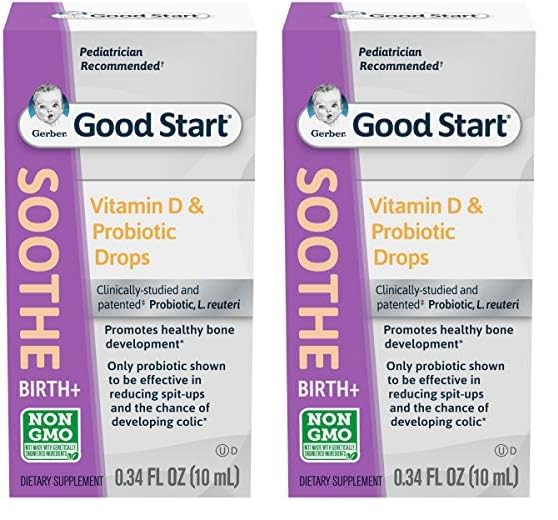 Image of Gerber Good Start Baby Probiotic Drops with Vitamin D, Soothe, 0.34 Ounce (Pack of 2)