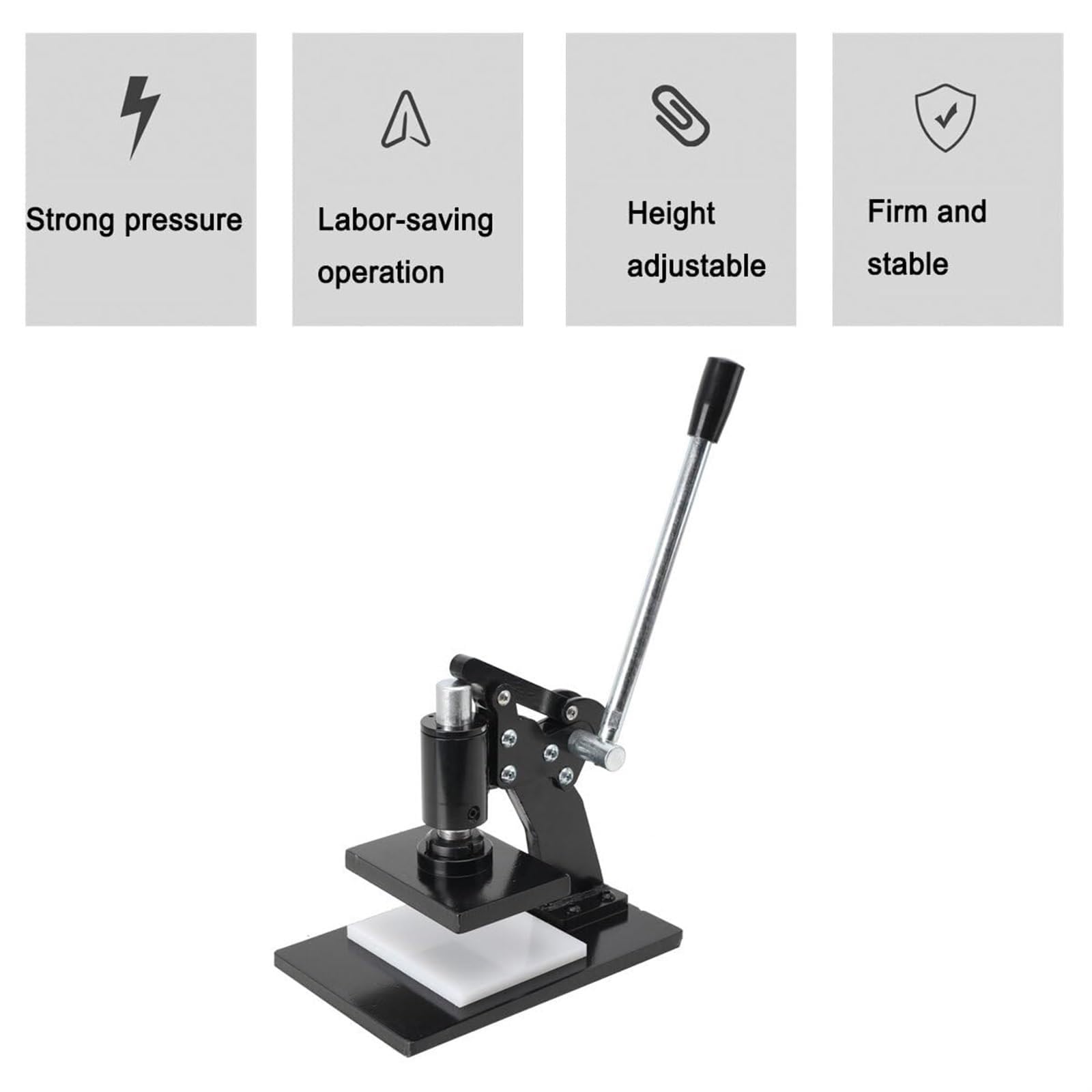 Macchina Manuale per Il Taglio della Pelle - Fustellatrice Manuale per goffratura e stampaggio di Pelle, Silicone, Gomma e Carta - Include tampone per lavorazioni di precisione