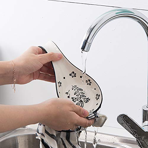 image for Wisenvoy Spoon Rest Spoon Holder for Stove Top Ceramic Spoon Holder Po