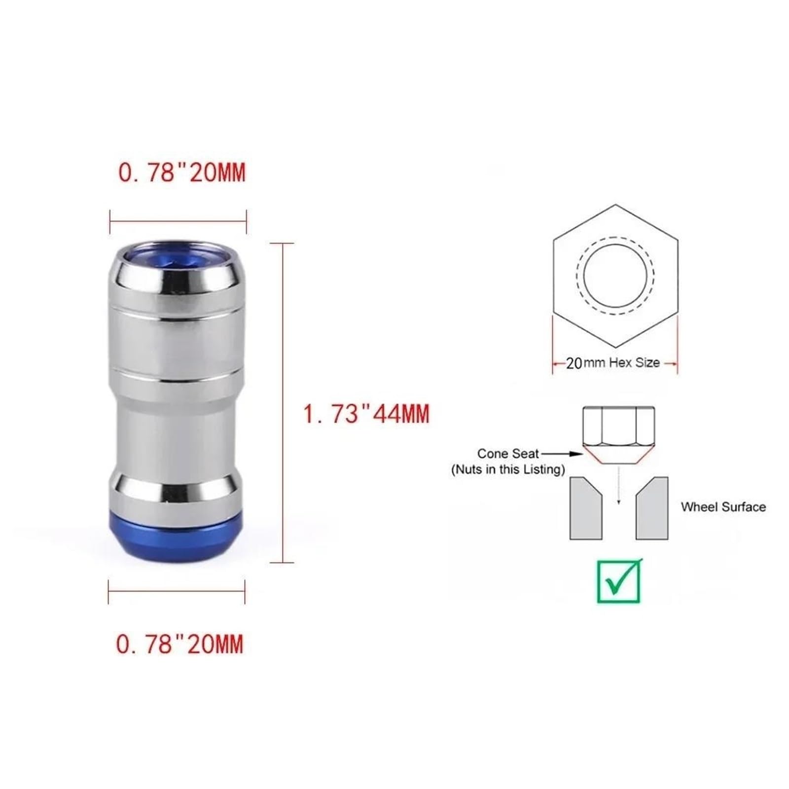 Auto Bulloni Ruota Compatibile Con Toyota 20 Pezzi Viti Di Fissaggio Per Mozzo Ruota Auto M12*1.5 | 8