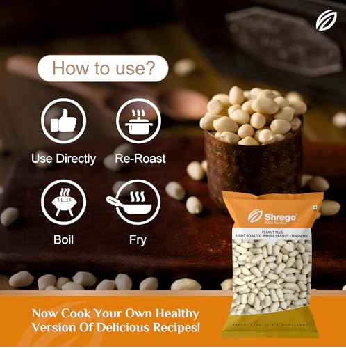 Image of SHREGO Peanut Plus Light Roasted Whole Peanuts Unsalted, Snacks and Namkeen (2X750G Vacuum Packed) (1500 Gm)