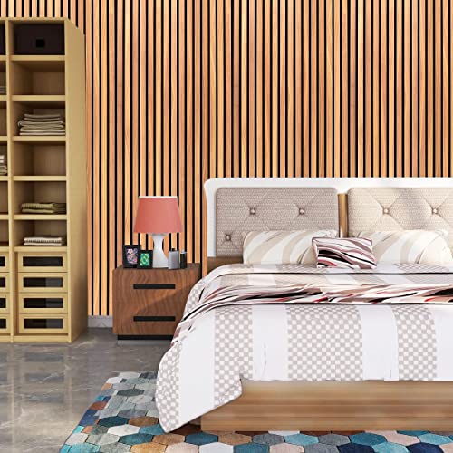 Image of Hotegxa Wooden Louvers Wood Pattern Wallpaper for Walls | Self-Adhesive Wall Sticker for Home | Textured Wood Design for Bedroom, Living Room, Kitchen, TV Unit, Office & Furniture (45 x 300 cm)