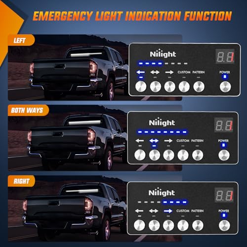 Image of Nilight 144LED Traffic Advisor Strobe Light Bar with Controller White