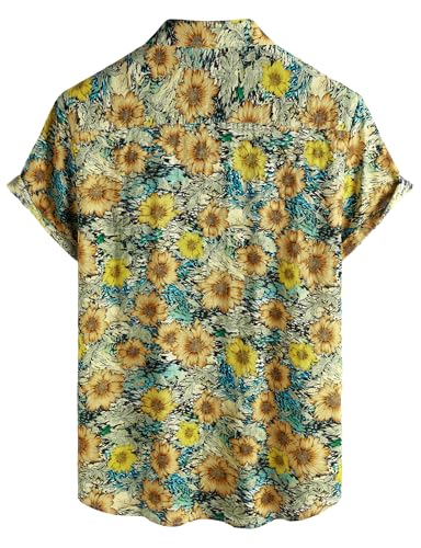Image of VATPAVE Mens Casual Hawaiian Floral Shirts Short Sleeve Button Down Tropical Shirts Beach Summer Shirts