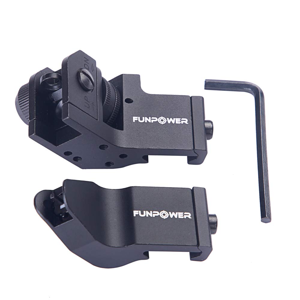 Tactical Flip Up 45 Degree Offset Front and Rear Iron Backup Sight fit Picatinny 20mm Rail Weaver