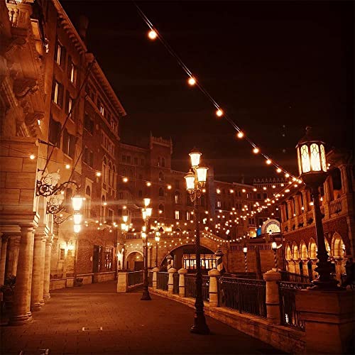 50Ft Led Globe String Lights Shatterproof Waterproof G40 Outdoor Patio String Light With 52 Dimmable Led Bulbs, Hanging Patio Lights For Indoor Bistro Pergola Tents Wedding Party Christmas Decor-Brown #TOP4