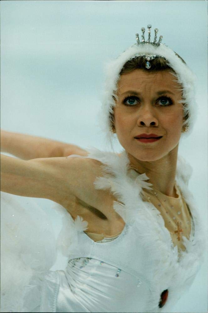 Vintage photo of Oksana Bajul figure skater at the Lillehammer Olympics 1994