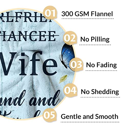 Wedding Throw Blanket - Soft, Fuzzy & Warm - 50x60 Inches Marriage Prayer Blankets for Bride, Groom - Light Blue Modern Throws Gifts for Newlywed Couples