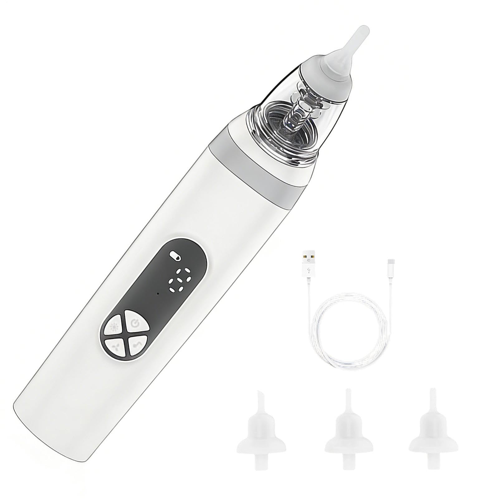 Electric Nasal Aspirator - Mucus Remover for Breathing | Washable Silicone with Strong Suction & Quiet Plus Three Level Power for Boys, Girls, and Newborns