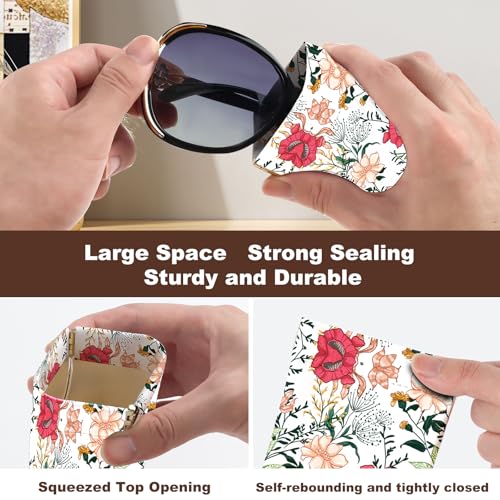 Image of Anikathy 2Pcs Sunglass Eyeglass Glasses Case Soft PU Leather with Cleaning Cloth Portable Glasses Pouch Bag for Men Women