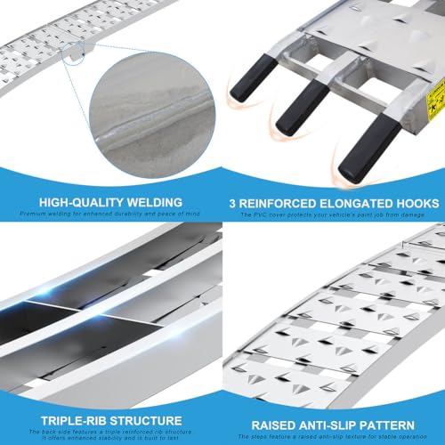 Set de rampas plegables de aluminio 7.5 ft con capacidad 1500 lbs miniatura 3