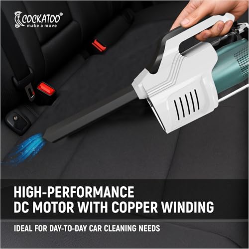 Image of Cockatoo WL-X901 Cordless Vacuum Cleaner - Powerful 11.1V 80W Suction, Dual-Layer Filters, LED Light, Compact Design for Home & Car Cleaning, 8000Pa Suction, 6000mAh Battery (White /Black)