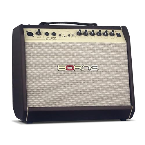 Cubo Amplificador Borne Para Violão Infinit A40 Studio Conexão App Reverb 1x8 40W Ent Mic Balanceado