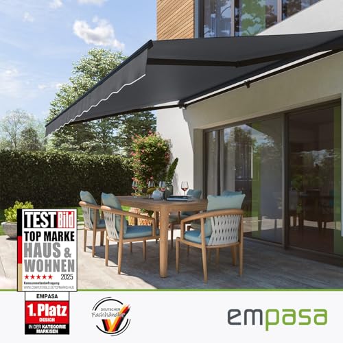 empasa Elektrische Gelenkarmmarkise 'Start Plus' Markise Sonnenmarkise Sonnenschutz, komplett vormontiert, Verschiedene Größen und Farben