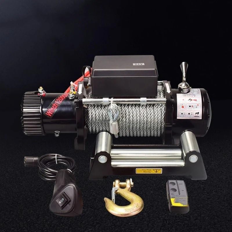 Wciągarki elektryczne Wciągarka 12 V Mały dźwig montowany na pojeździe 24 V Wciągniki metalowe Samoratowniczy wózek podnoszący Wciągarki trakcyjne Wciągnik elektryczny(3500 pounds 12v A)