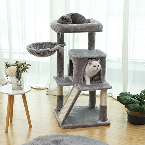 FEANDREA Cat Tree with Sisal-Covered Scratching Posts, Cat Tower, Cat Condo UPCT51W