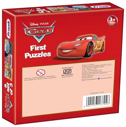 Image of Frank Disney Pixar Cars First Puzzles - A Set of 3 Jigsaw Puzzle for Kids Above 3+ Years - Fun & Challenging Brain Booster Games - for Focus and Memory - 13704