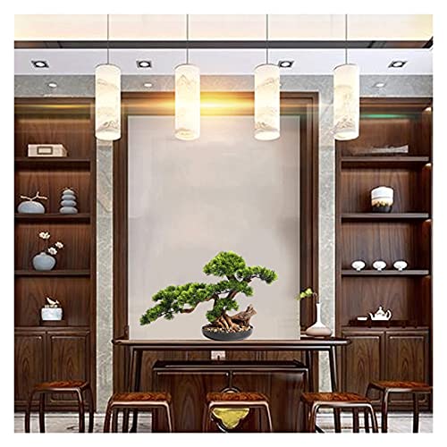 Artificial Bonsai Tree 17 Inches Artificial Bonsai Pine Tree，Realistic Fake Plant Decoration, Potted Artificial House Plants, For Desktop Display， Zen Garden Décor Desktop Display Fake Plant Greenery #TOP3