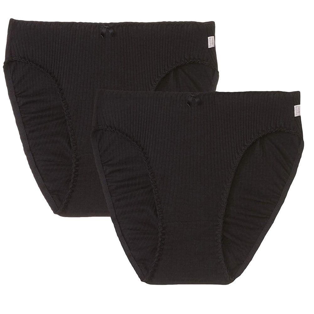 Bonds 2 Pack Heroes Hi-Cut Brief Womens Ladies Underwear Undies Panties WQKJW, Black, 24