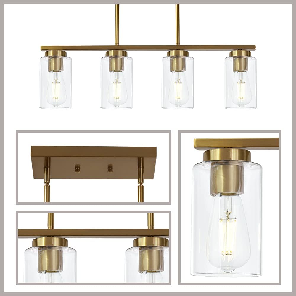 Gеt Dіѕсоunt 70% Prісе TODOLUZ 4 Light Brushed Brass Modern Dining Room Chandelier Fixture Hanging Lighting with Cylinder Glass for Kitchen Bedroom 🔥 Hоt Dеаlѕ TODOLUZ 4 Light Brushed Brass Modern Dining Room Chandelier Fixture Hanging Lighting with Cylinder Glass for Kitchen Bedroom