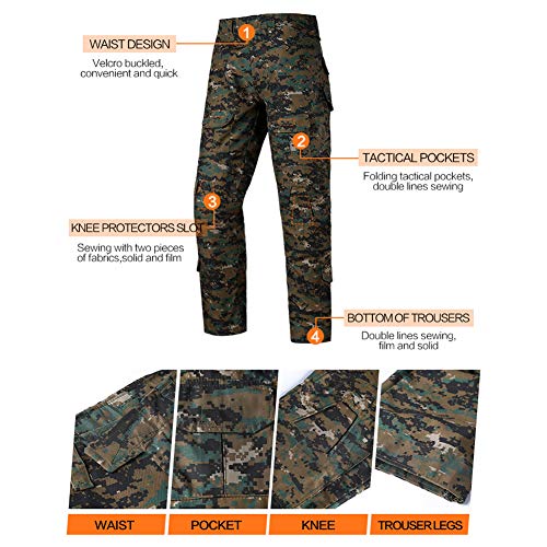 Airsoft Shirts Multicam Pants Survival Tactical Gear for Men Camo BDU Uniform Ripstop Tactical Suit Police Riot Gear - Image 4