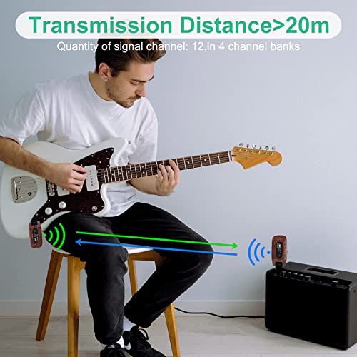 Aklot MI3572 Wireless Guitar System Transmitter Receiver Set 2.4Ghz Built-In Rechargeable Lithium Battery Digital thumb #2