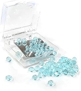 O'Creme Aqua Blue Edible Diamond Studs 4 Millimeters for Decorating Cakes and Cupcakes, 65 Studs