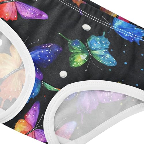 Wusikd Colorful Butterflies Girls' Underwear Cotton Girls Briefs Soft Toddler Underwear 2T4