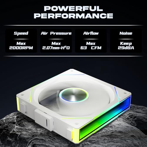 Image of Fan JM-SE 3IN1 BK 120 Fan Infinity Mirror Module Daisy-Chain 5V ARGB PWM Case Fans 120mm Triple Pack Suitable for Computer Case & CPU Cooling (White)