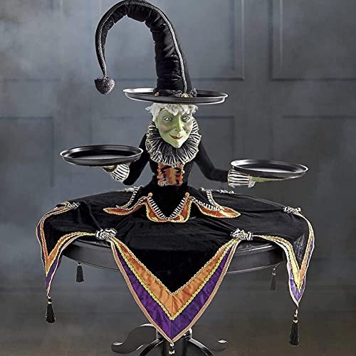 Gesuter Halloween Hexe Snackschalen Halter, Halloween Hexe Ausstellungs Ständer, Halloween Dekorationen Snack Schalen Ständer, Halloween Hexe Esstischhalter Mit Tischdecke Für Heim Dekoration Cover