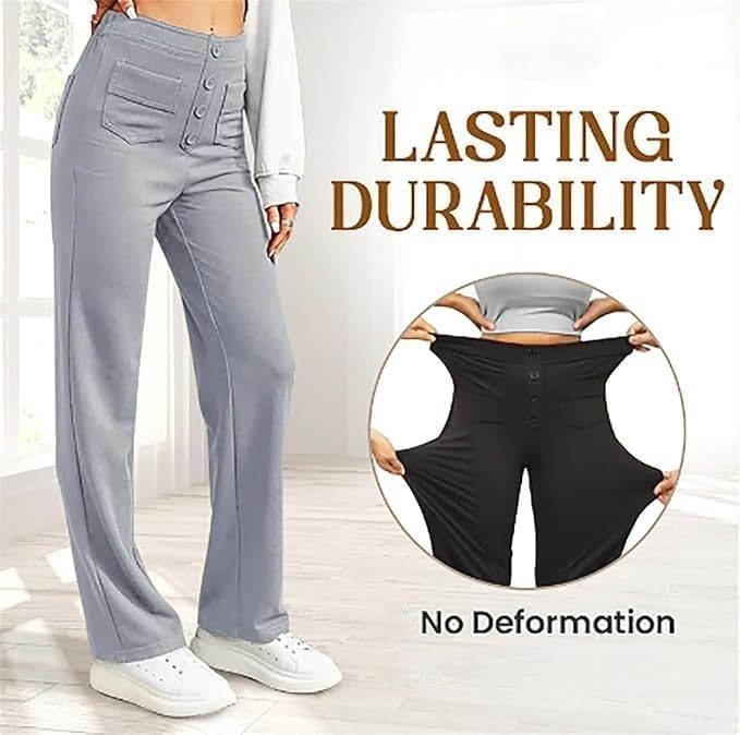 Flexipants - Women's Casual High Waist Stretch Pants, Decalori Pants for Women, Flexipants for Women Over 50-Gray||L3