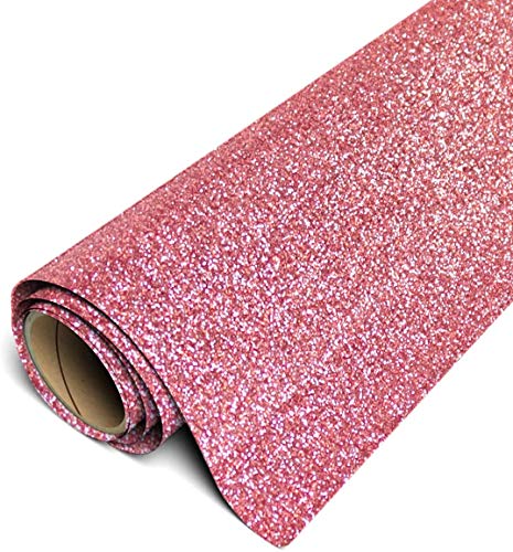 Siser Glitter Iron On Heat Transfer Vinyl 12 Inches by 12 Inches (Rose Gold)
