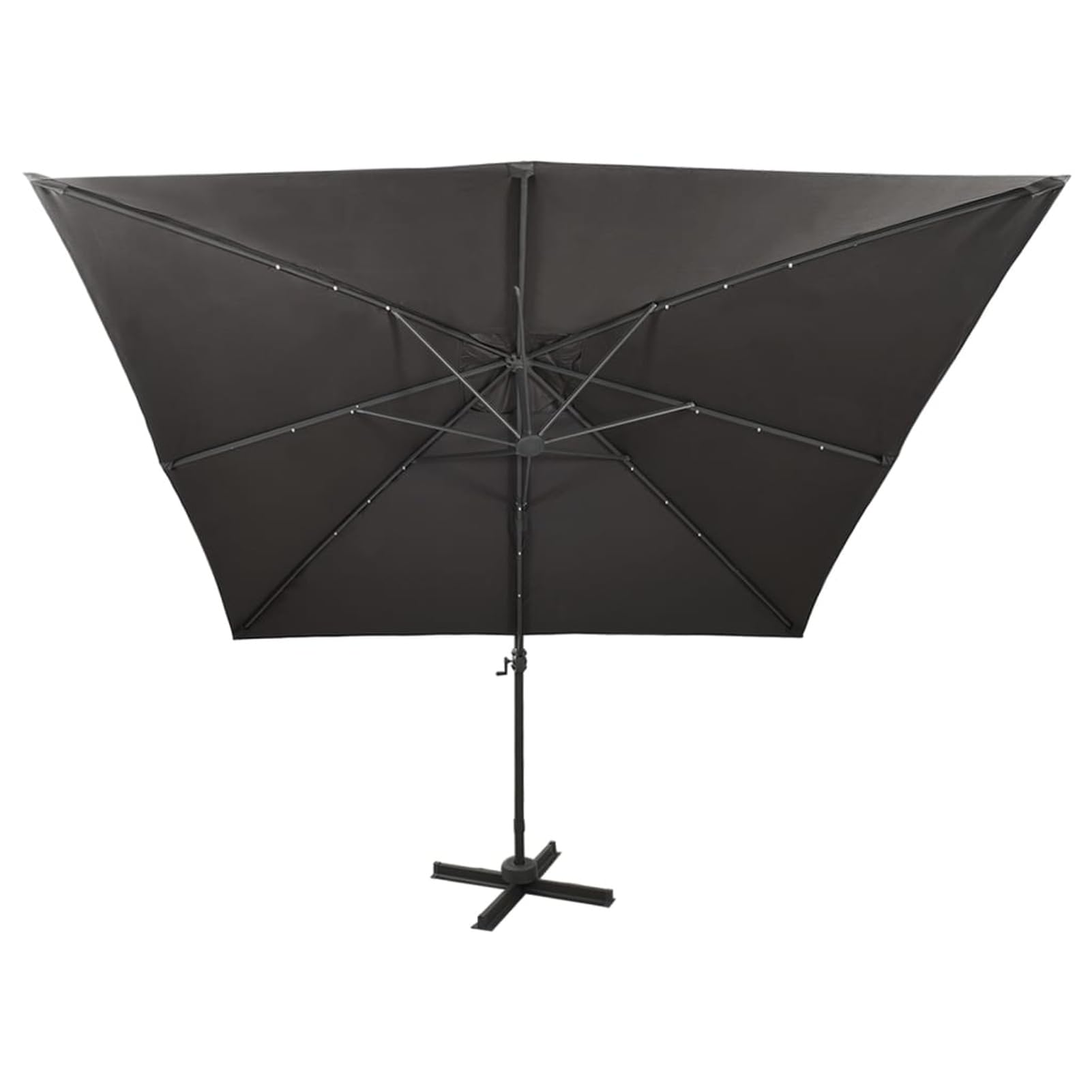 Homgoday Sombrilla jardín voladiza con Palo y Luces LED Antracita 300 cm Sombrilla Terraza Exterior, Sombrilla Jardín Grande Orientable Jardín Parasol Balcón AntracitaAntracita Tipo1