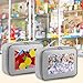 Abbylike 8 Pack Toys Storage Bags with Handle and Clear PVC Window, Classic Bricks Building Set Organization Bags, Car Toy Traveling Carrying Case for Puzzles Board Games Building Blocks(Gray)