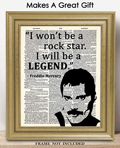 Positive Affirmations Wall Decor For Kids: "I Will Be A Legend." Freddie Mercury 8X10 Inspirational, Motivational Poster & Motivational Wall Art Office Decor For Men & Women #TOP2