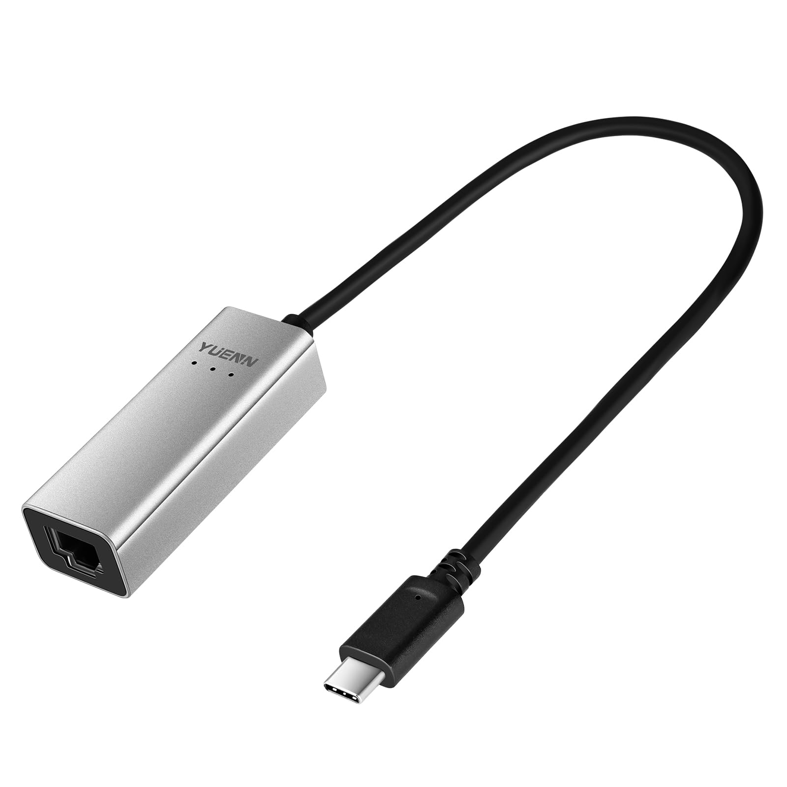 YUENN USB-C Metal Gigabit Ethernet Adapter, USB-C to RJ-45, 10/100/1000 Mbps, Compatible with Laptop, MacBook, Surface,PC, iPhone 15 /Pro/Max, Dell XPS, Galaxy S8-S23