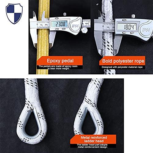 Rope Ladder Fire Escape | Emergency Extension Ladder | Weather Resistant With Spring Hooks | Fast To Deploy And Easy To Use - Compact & Lightweight - Weight Capacity Up To 2000 Lb #TOP5
