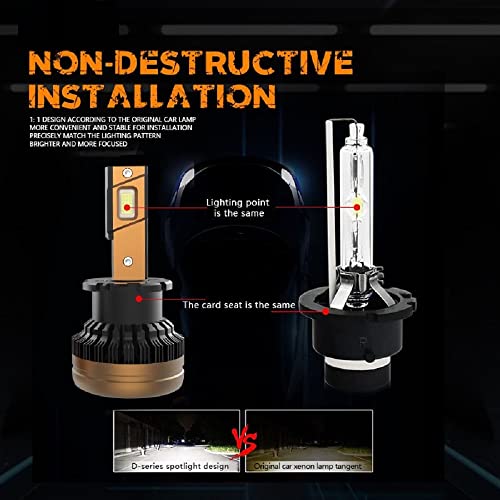 Image of CLOUDSALE D4S LED Headlight Bulbs Conversion Kit 6500K Xenon White 75W /pair 10,000LM /Pair Type (D4S)