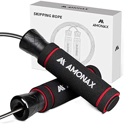 Amonax Skipping Rope Adult, Jump Rope for Men and Women, Speed Rope for Crossfit Training, Home Gym Equipment for Fitness, Workout, Exercise and Boxing Training Cover